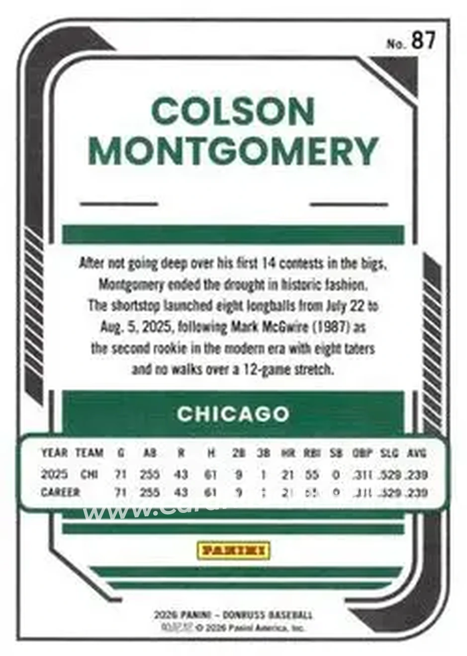 Back of Colson Montgomery