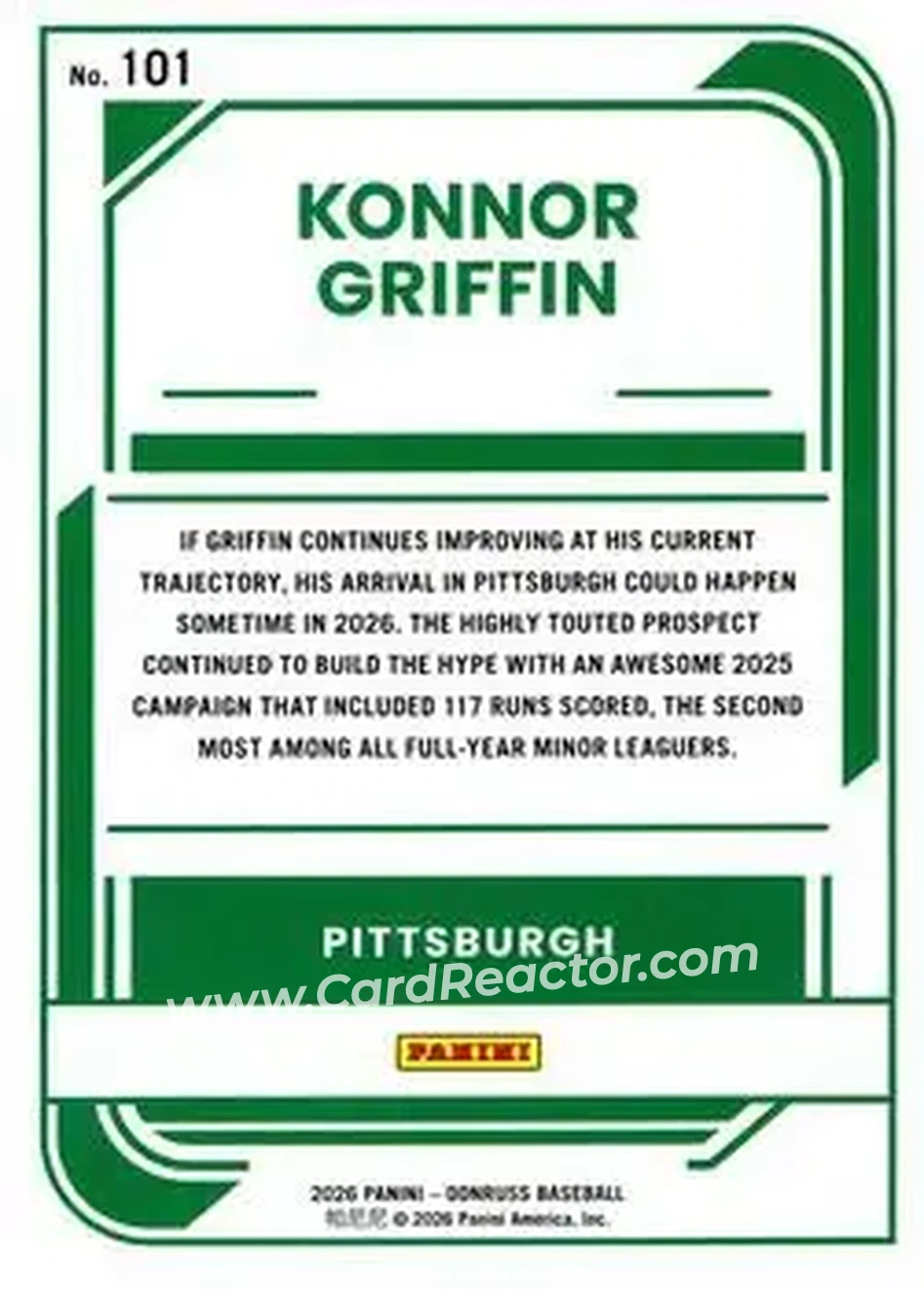 Back of Konnor Griffin