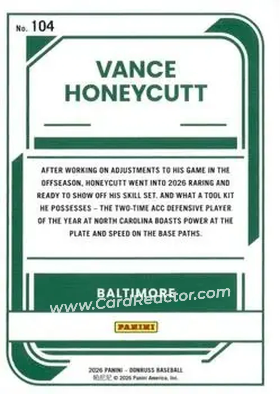 Back of Vance Honeycutt