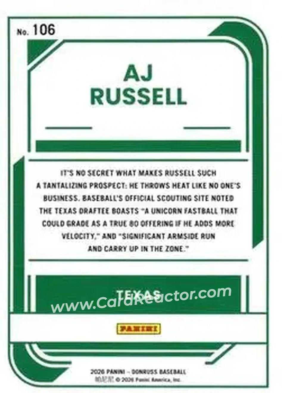 Back of AJ Russell