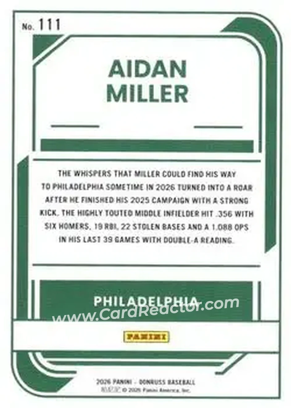 Back of Aidan Miller