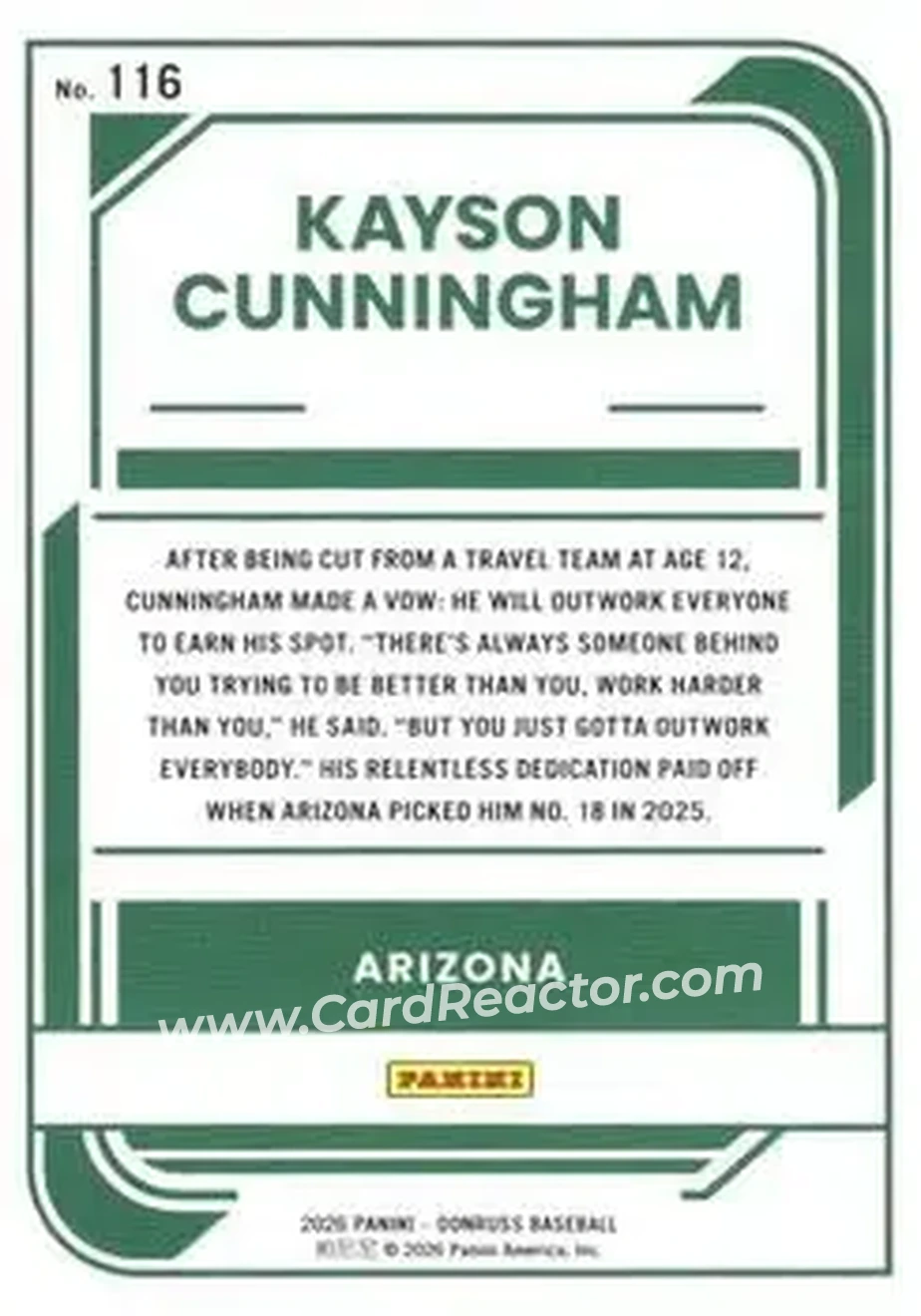 Back of Kayson Cunningham
