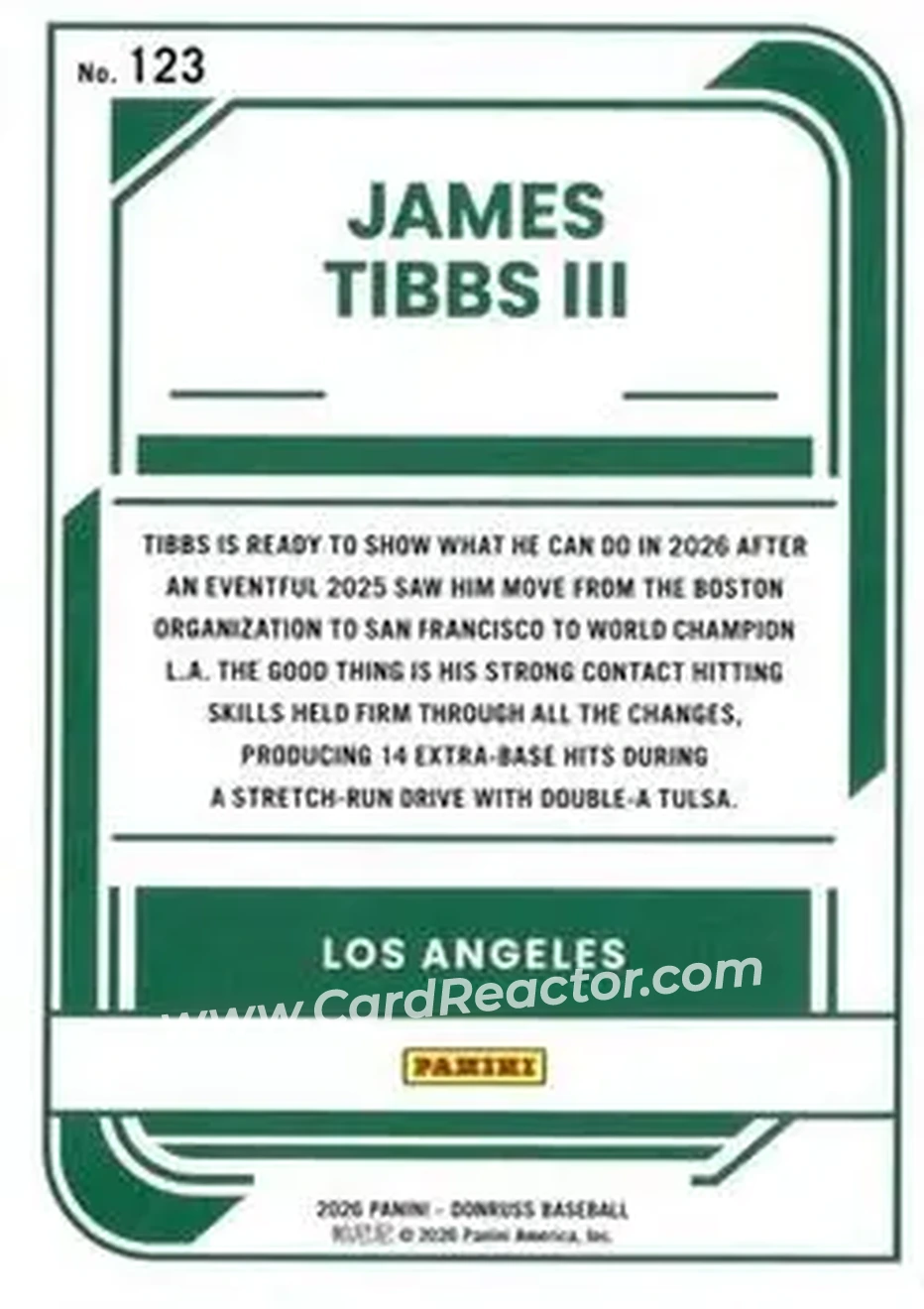 Back of James Tibbs III