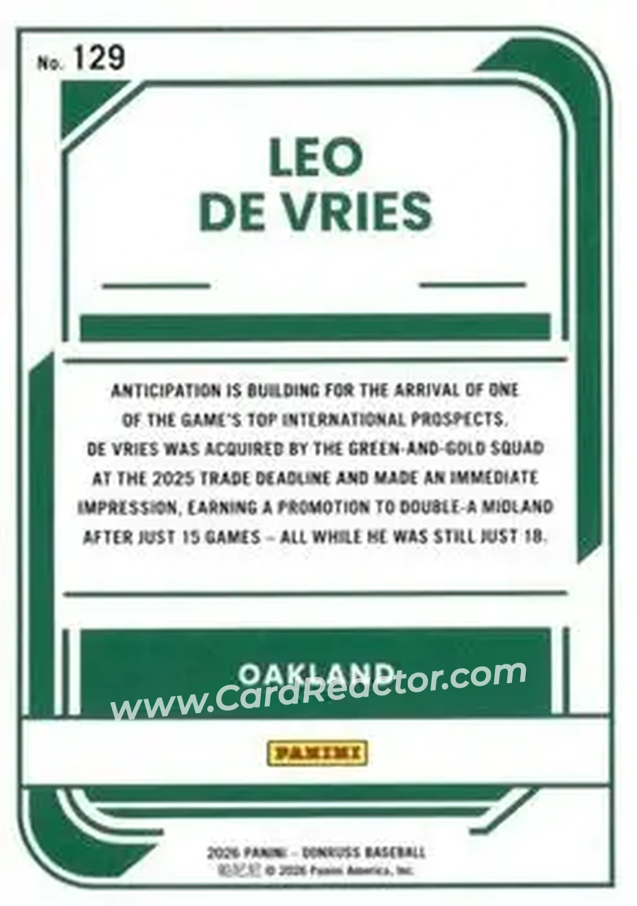 Back of Leo De Vries
