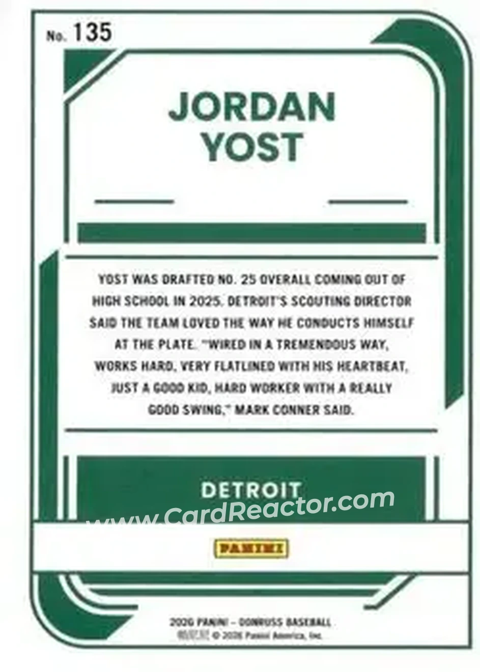 Back of Jordan Yost