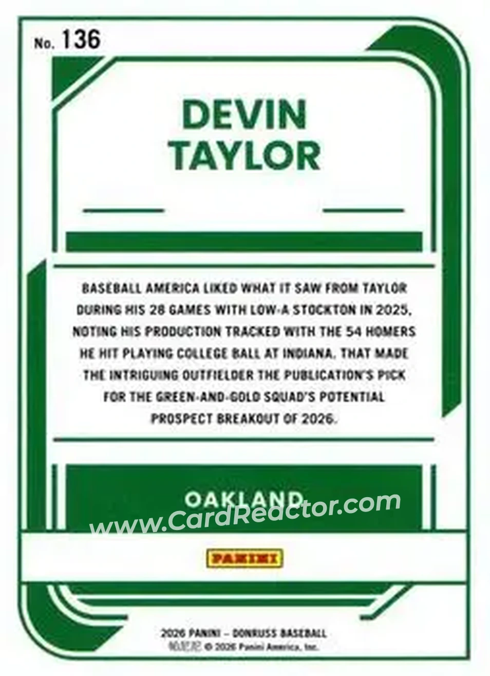 Back of Devin Taylor
