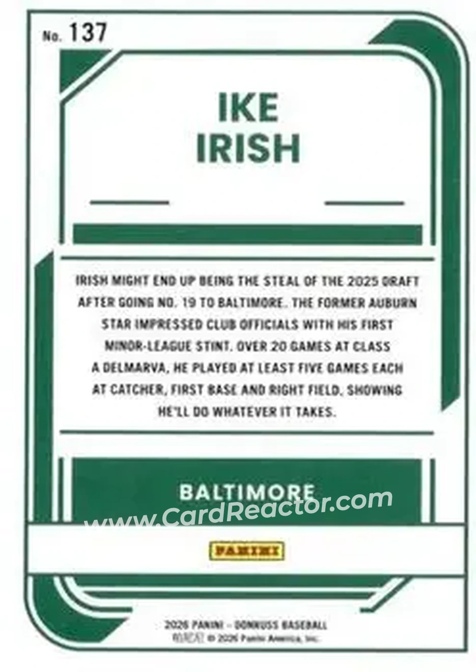 Back of Ike Irish
