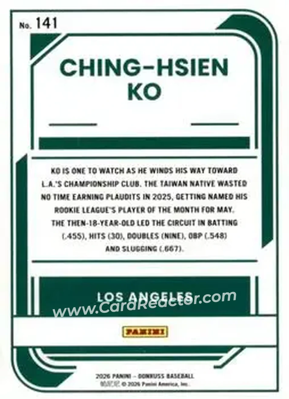 Back of Ching-Hsien Ko