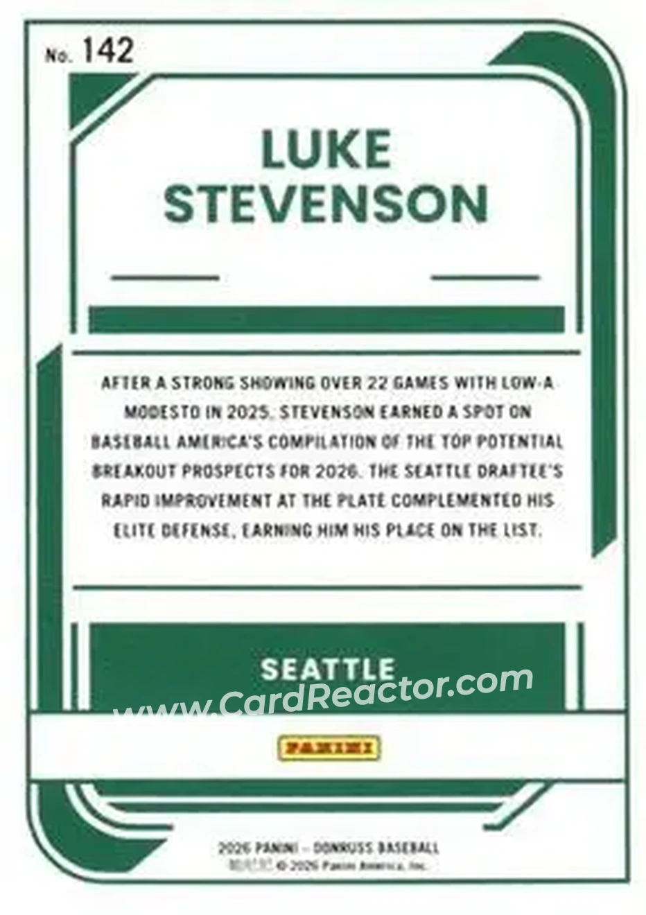 Back of Luke Stevenson