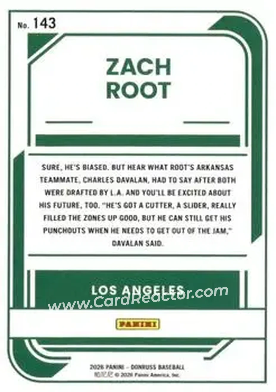 Back of Zach Root