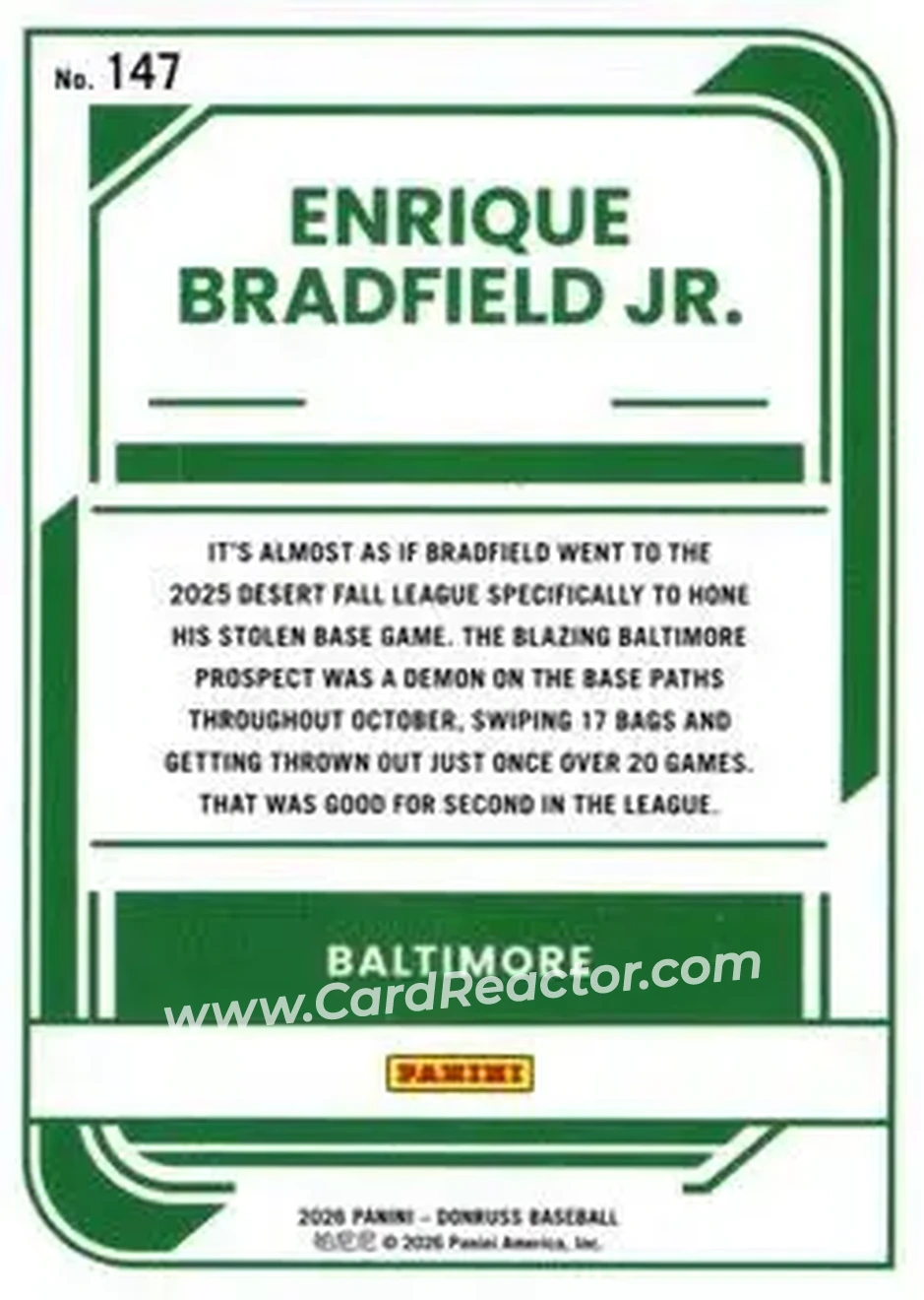 Back of Enrique Bradfield Jr.