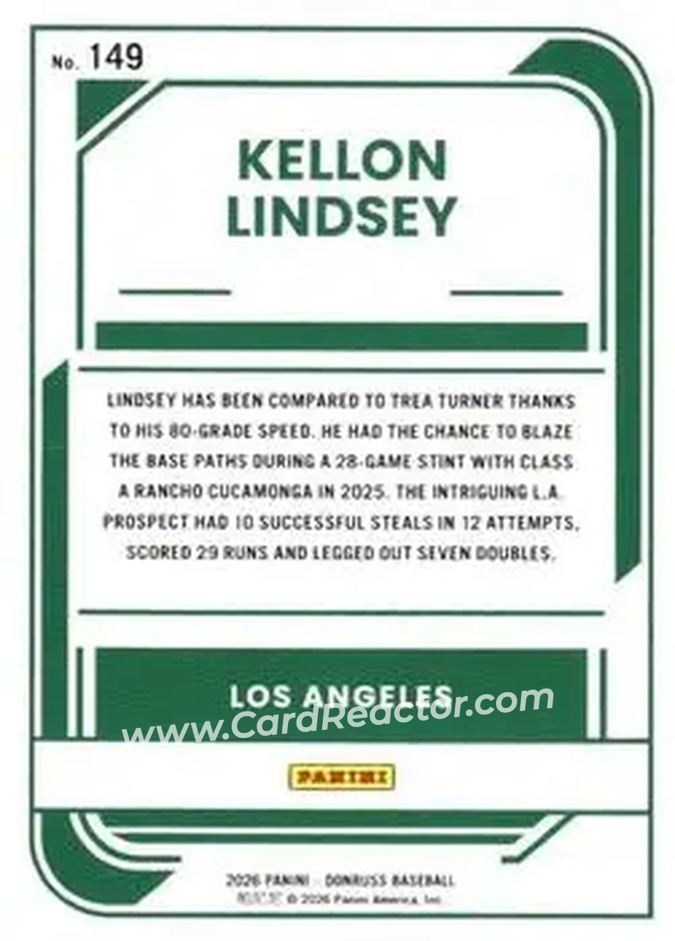 Back of Kellon Lindsey