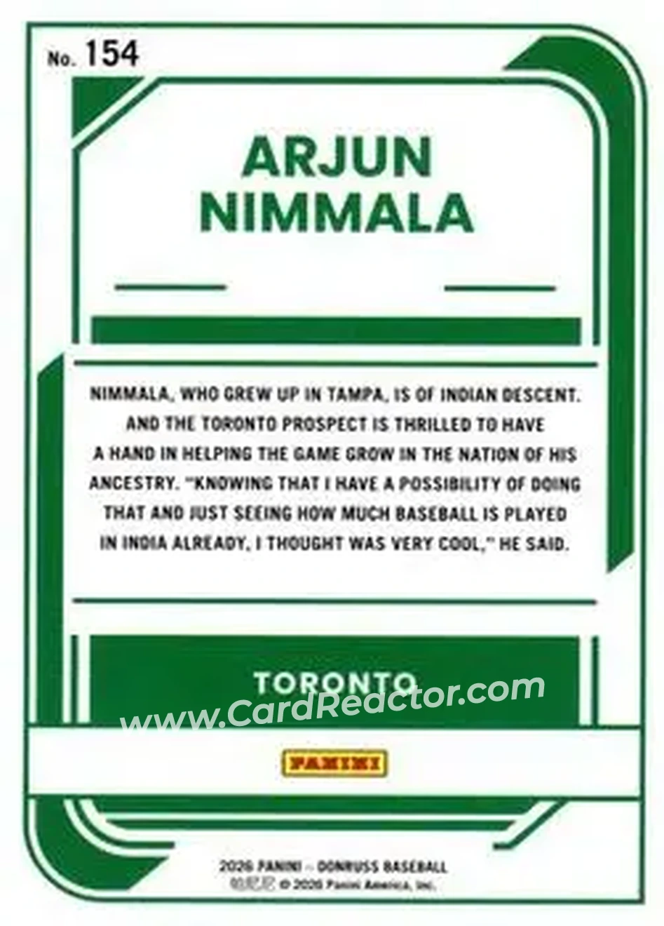 Back of Arjun Nimmala