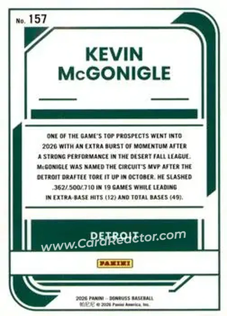 Back of Kevin McGonigle
