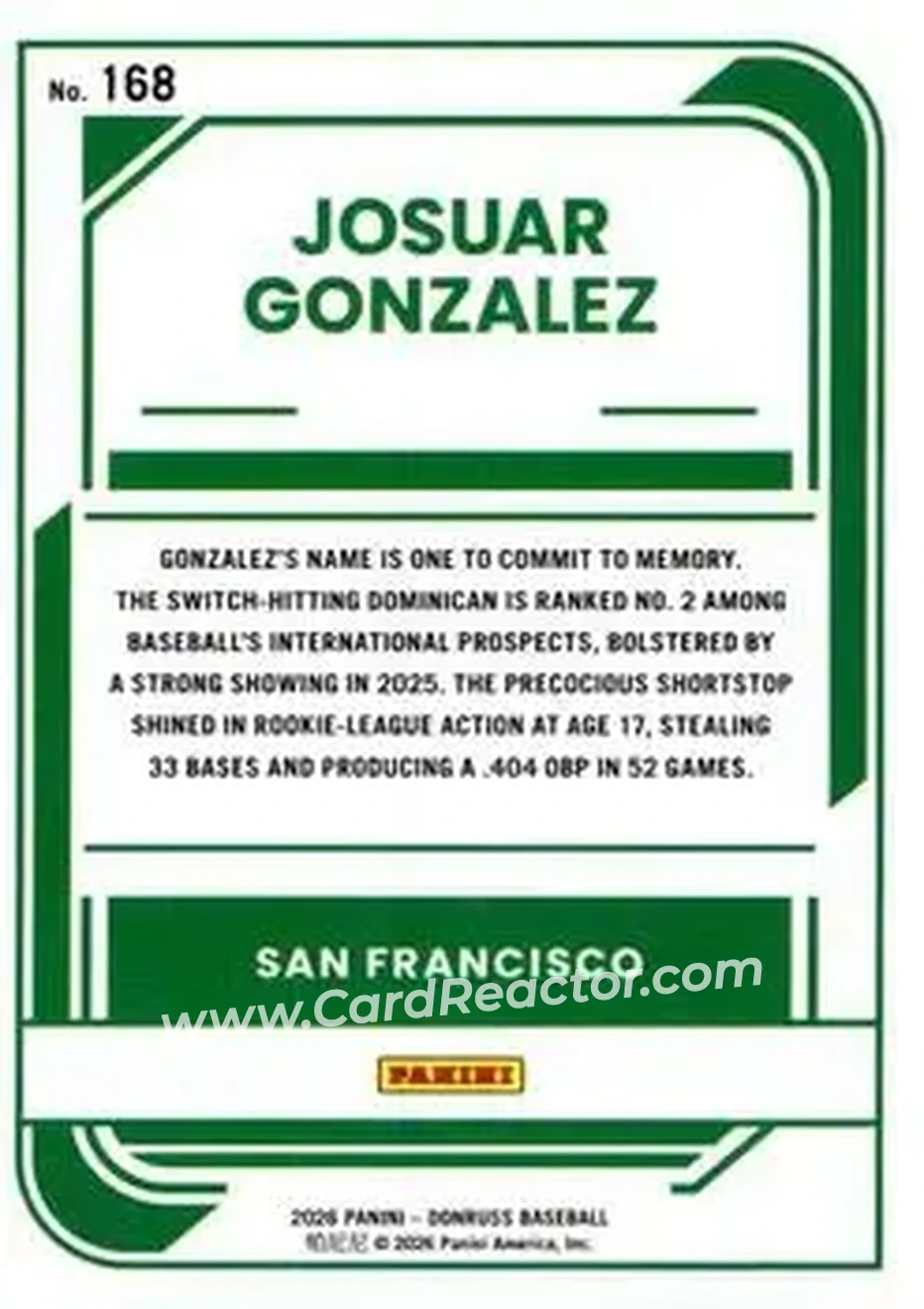 Back of Josuar Gonzalez