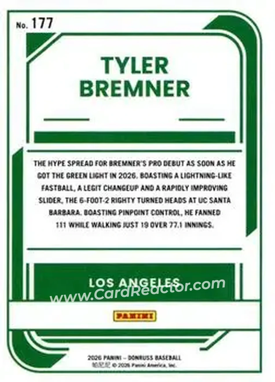Back of Tyler Bremner