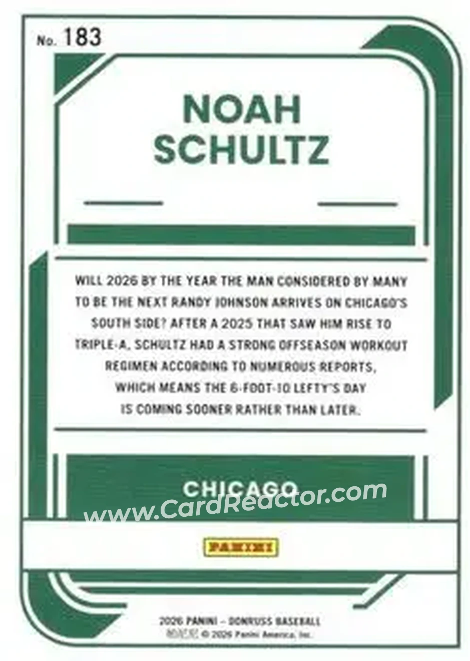 Back of Noah Schultz
