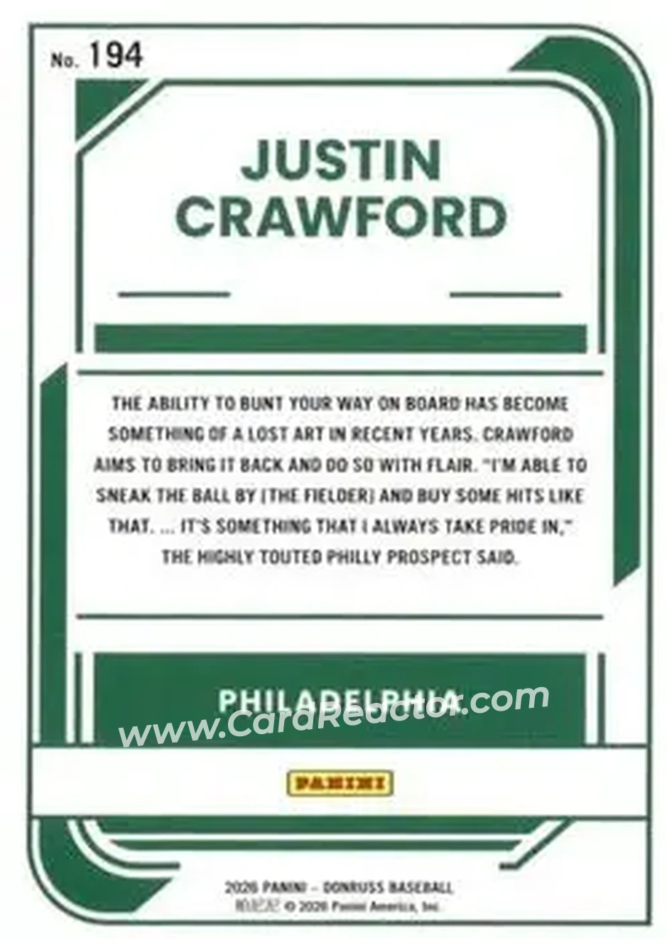 Back of Justin Crawford