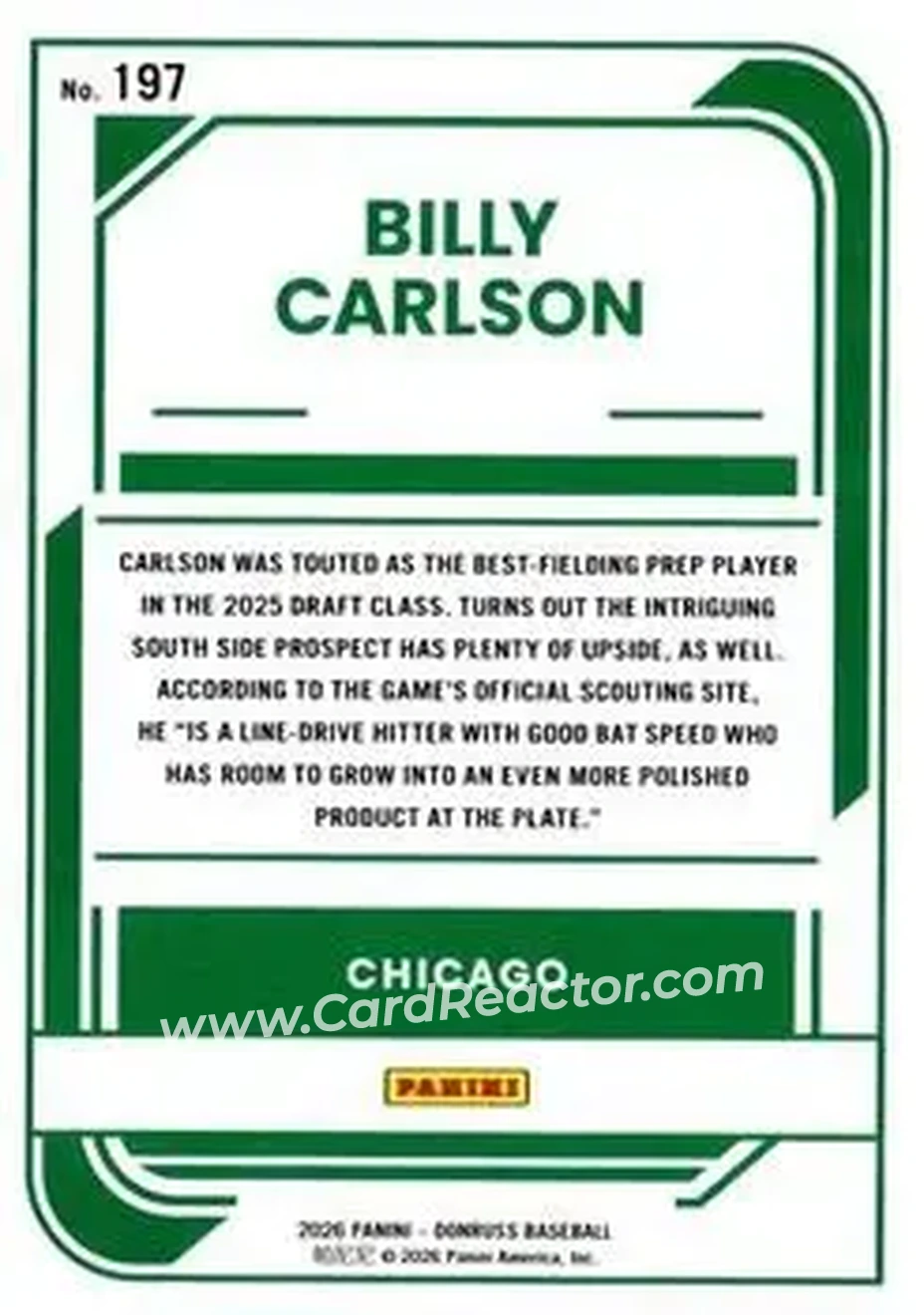 Back of Billy Carlson