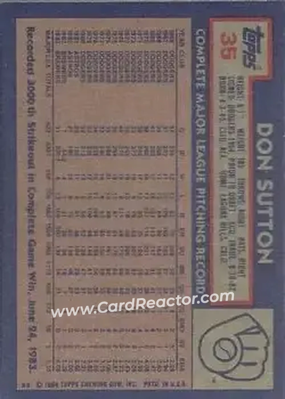 Back of Don Sutton