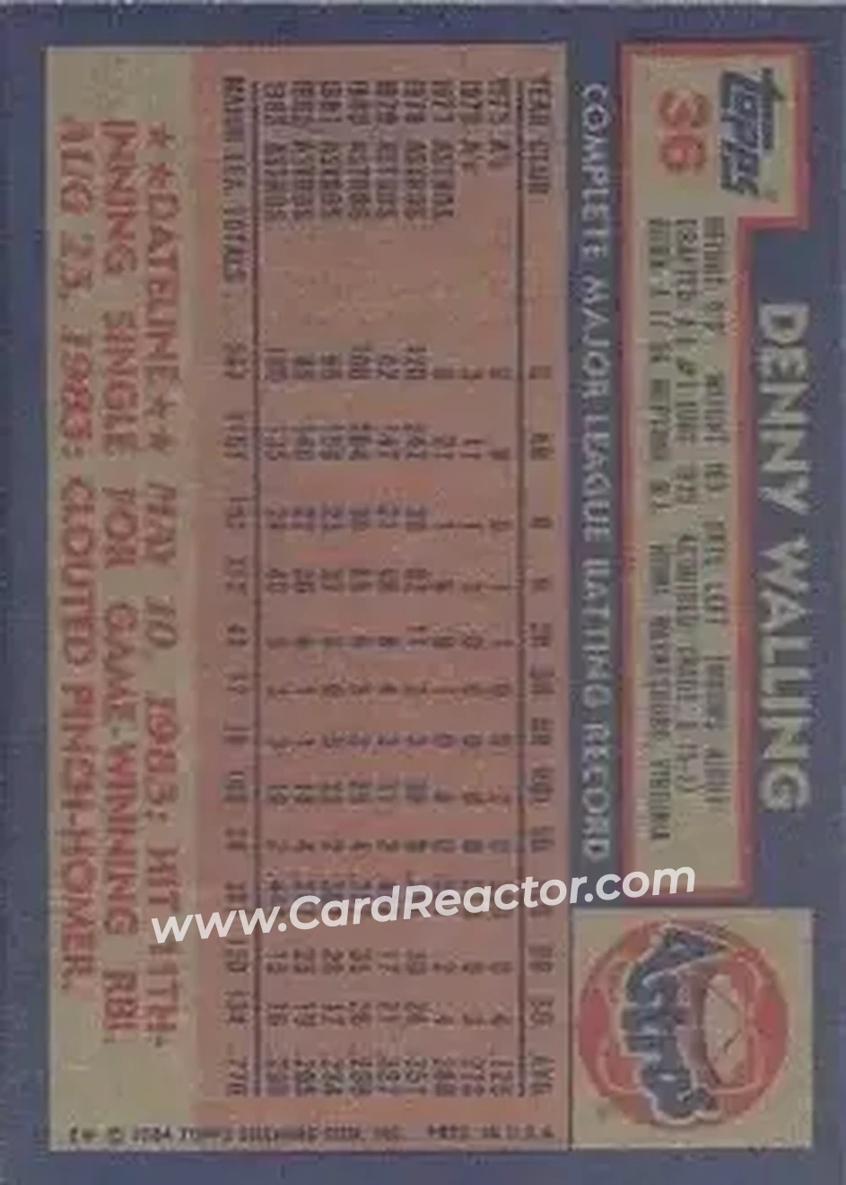 Back of Denny Walling