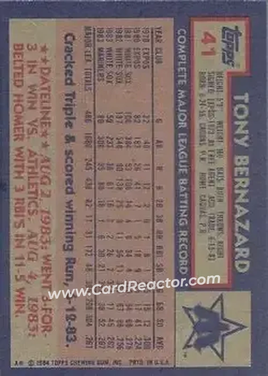 Back of Tony Bernazard