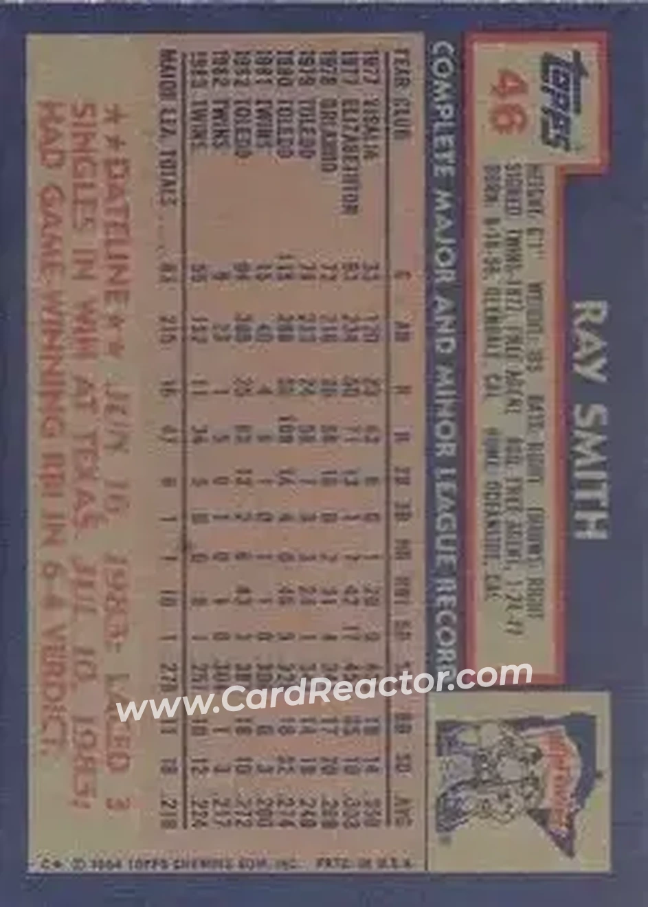 Back of Ray Smith
