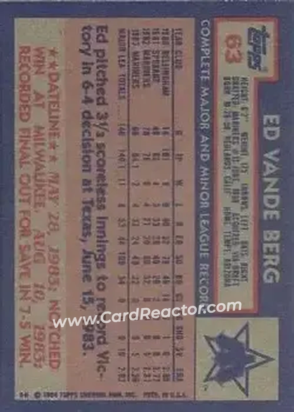Back of Ed Vande Berg