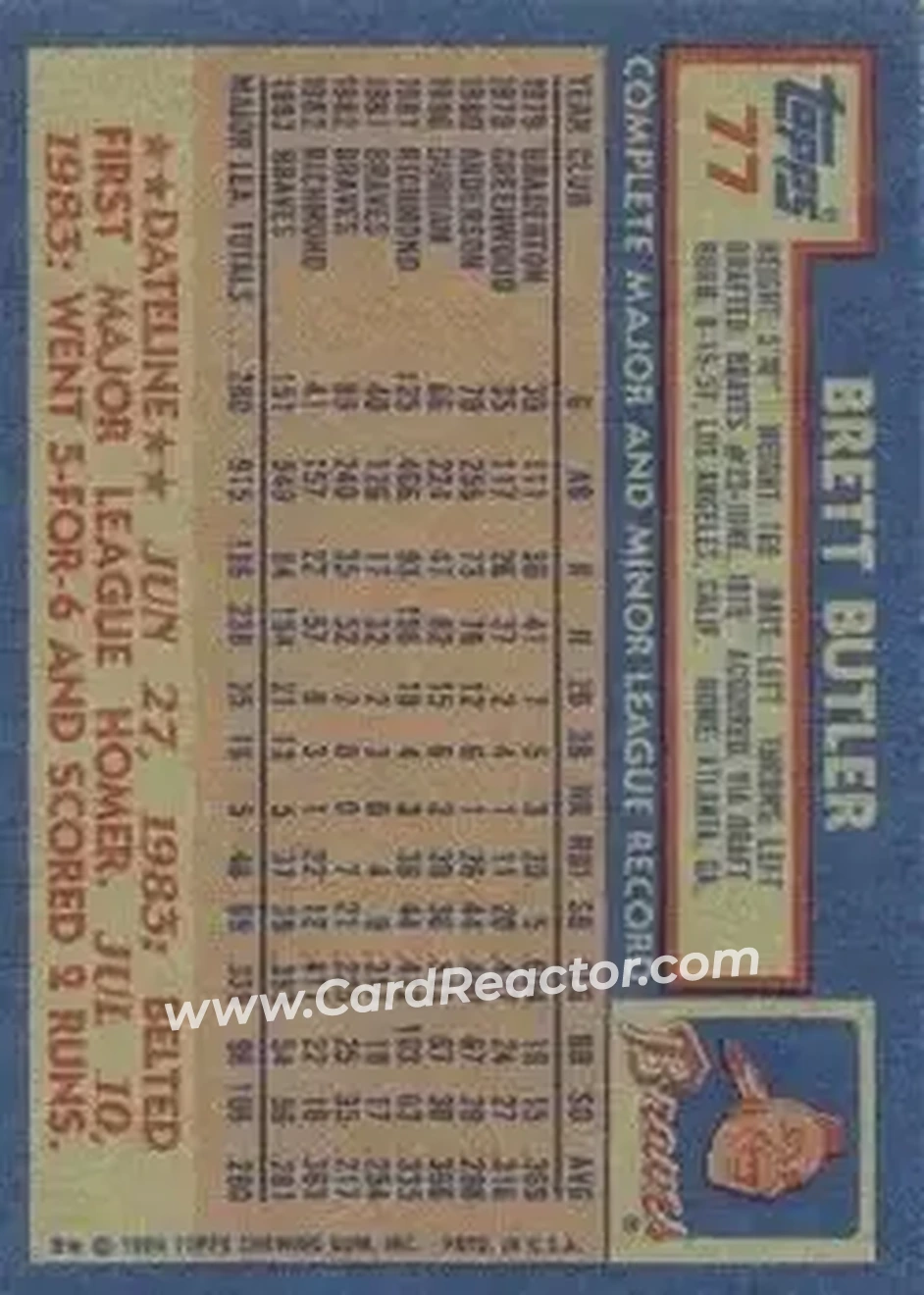 Back of Brett Butler
