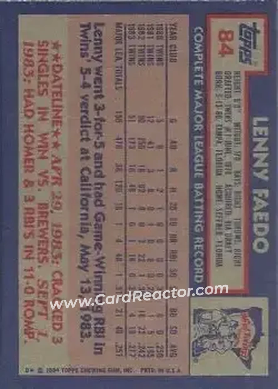 Back of Lenny Faedo