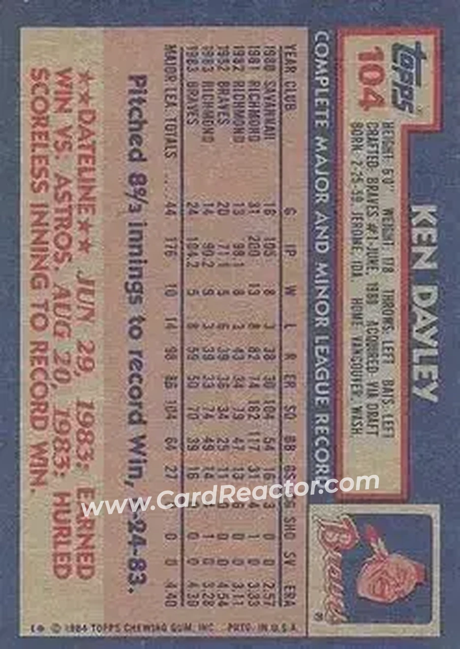 Back of Ken Dayley