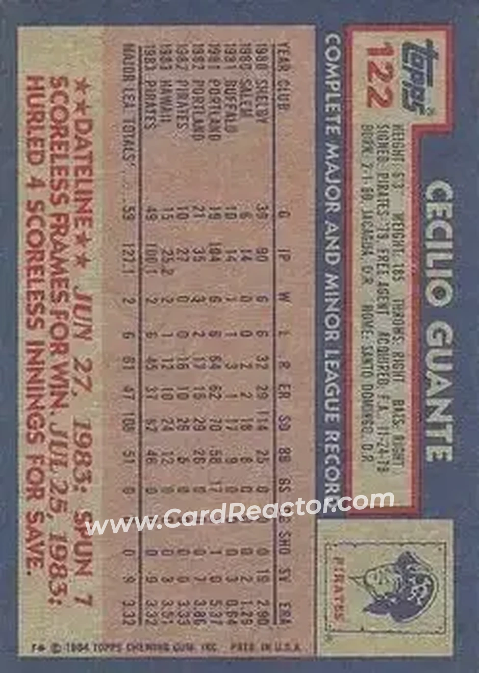 Back of Cecilio Guante