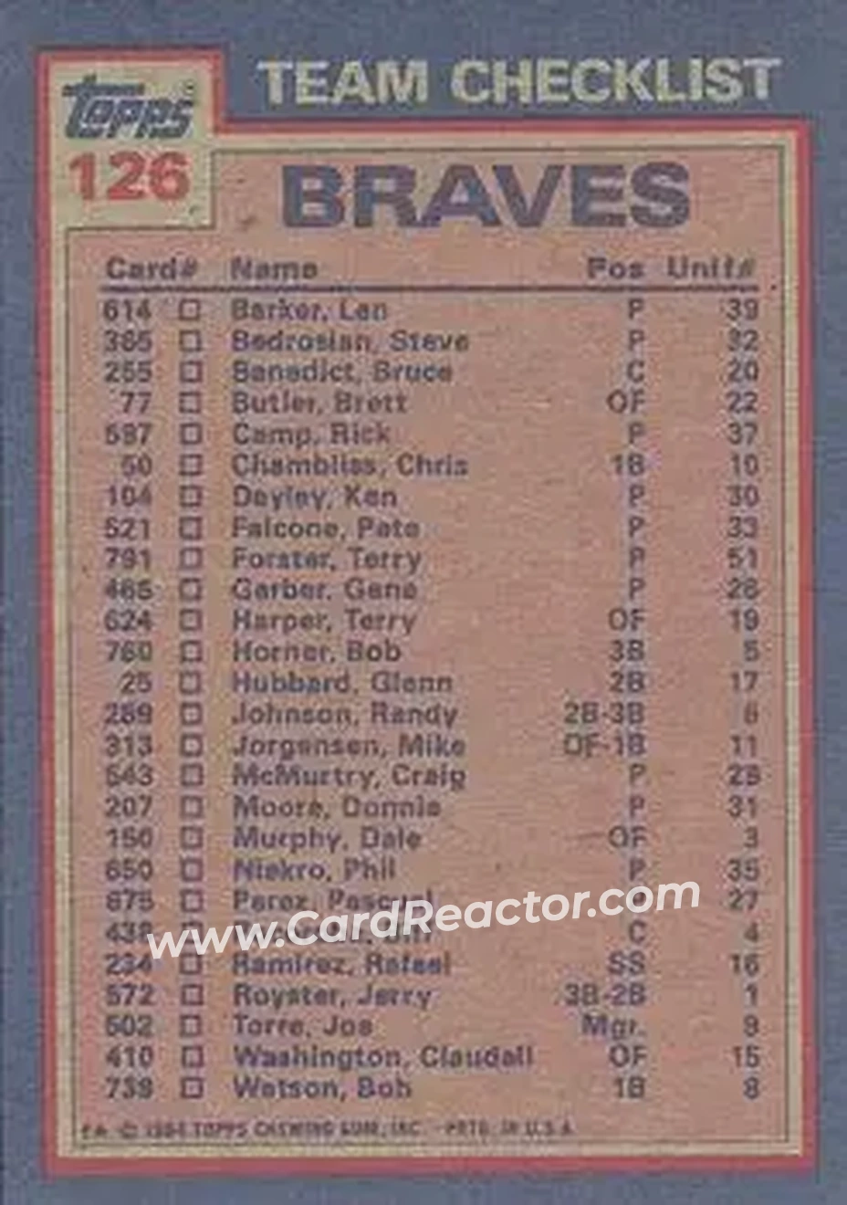 Back of Card #126