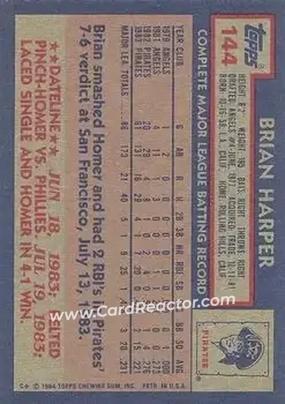 Back of Brian Harper