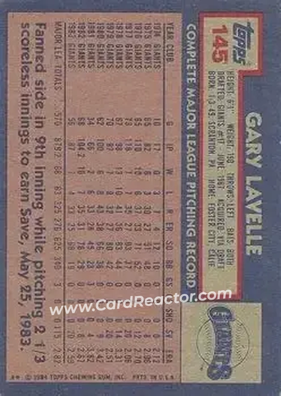 Back of Gary Lavelle