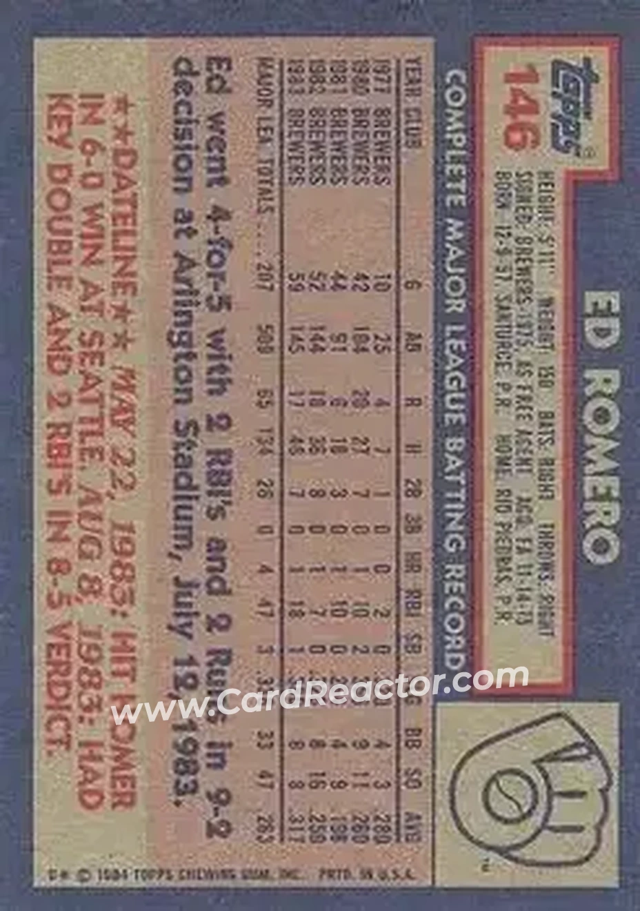 Back of Ed Romero