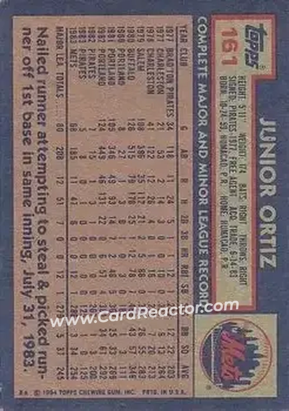 Back of Junior Ortiz