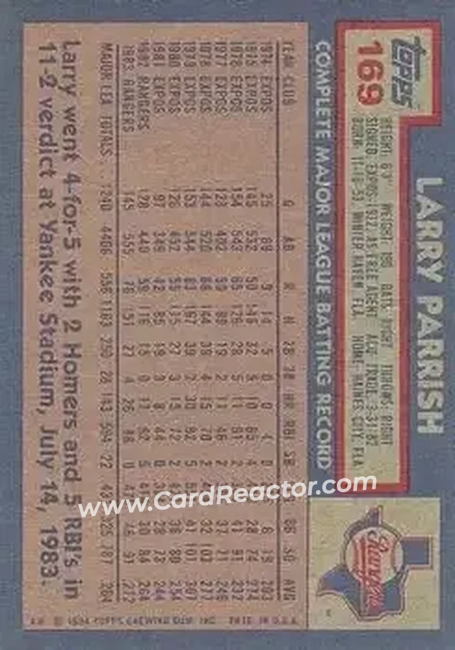 Back of Larry Parrish