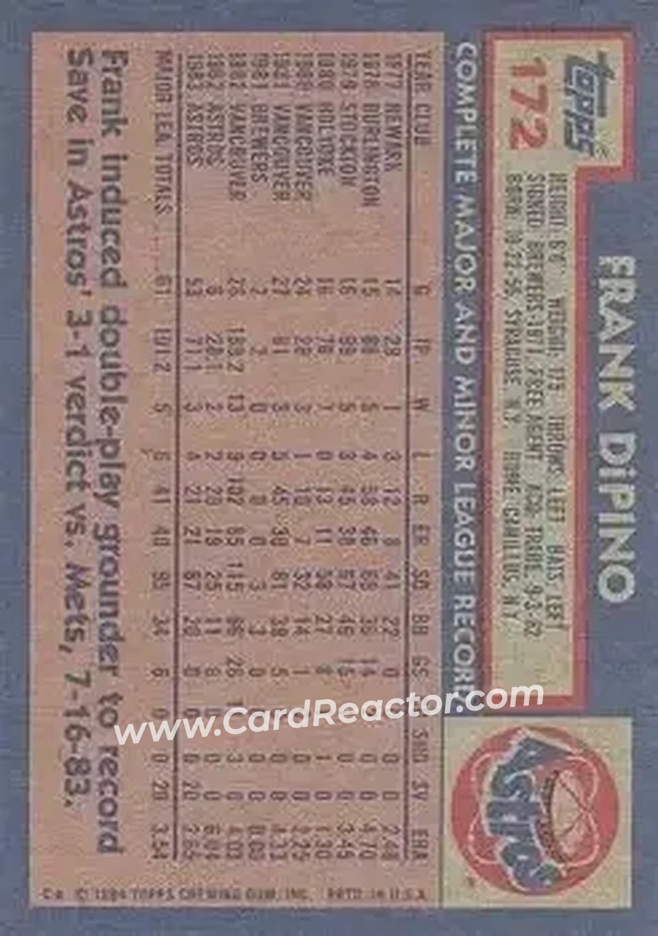 Back of Frank DiPino