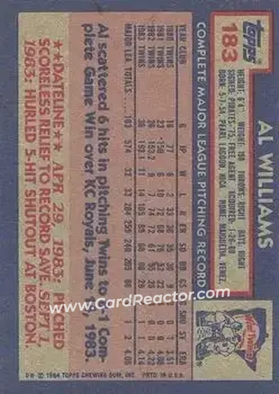 Back of Al Williams