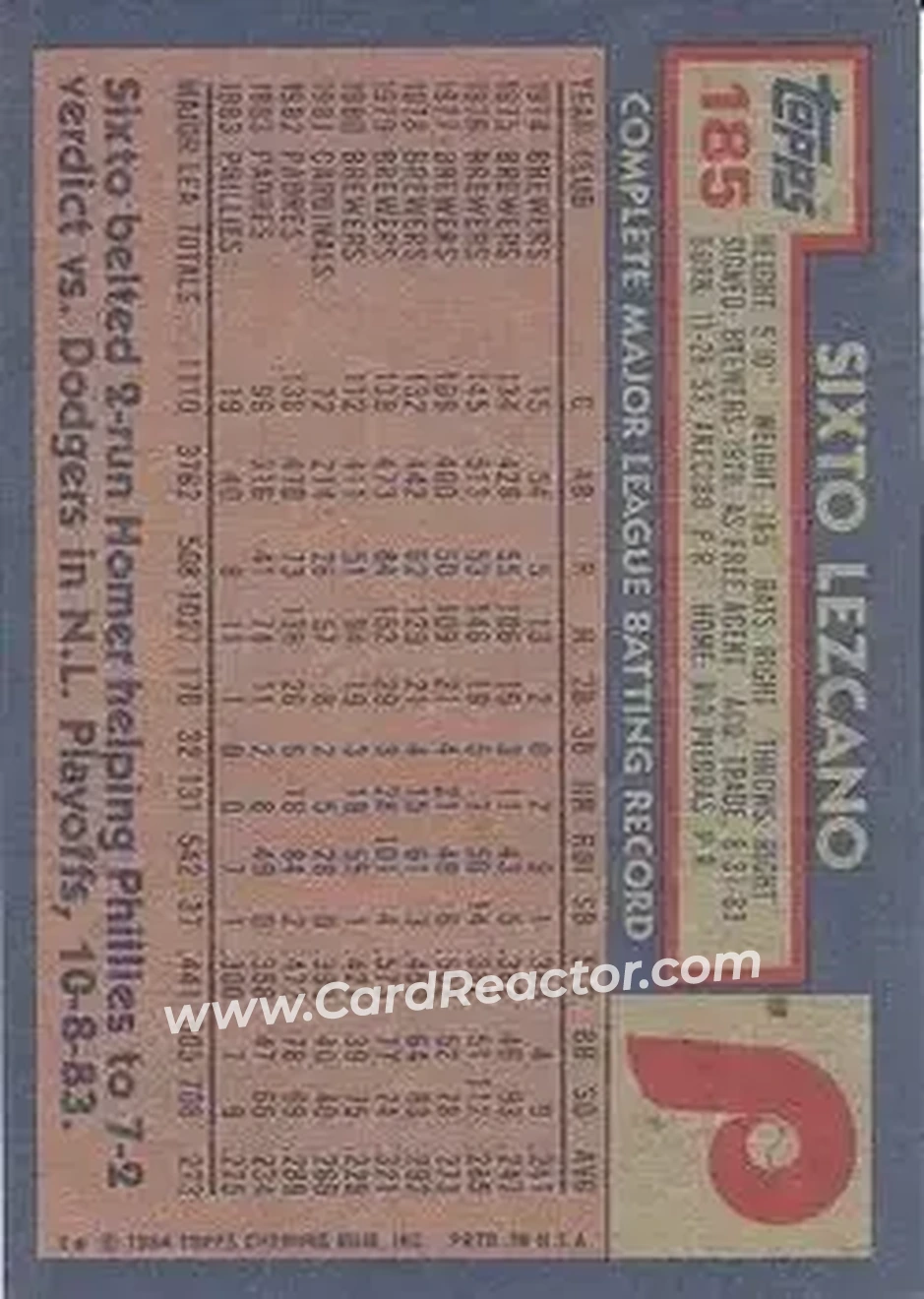 Back of Sixto Lezcano