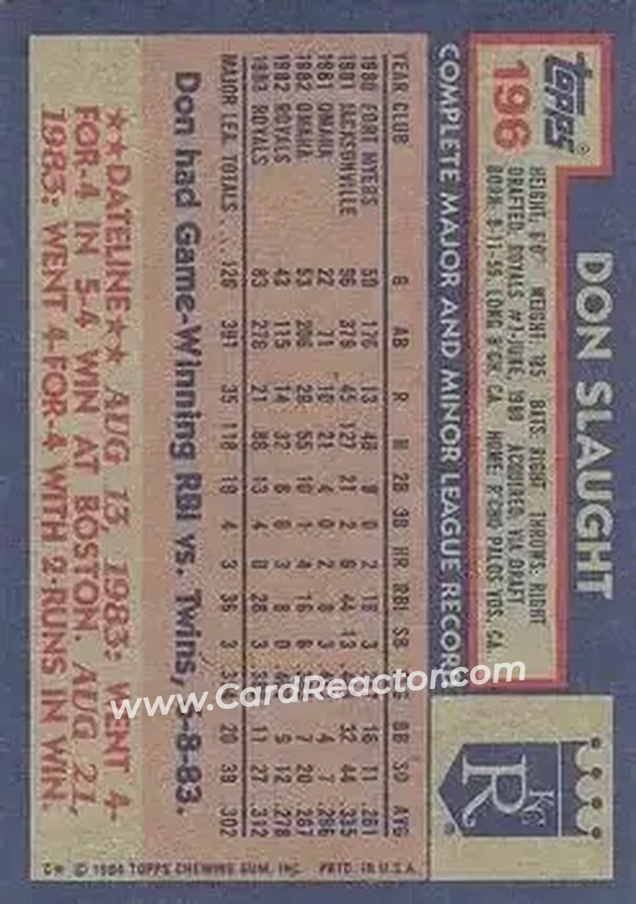 Back of Don Slaught