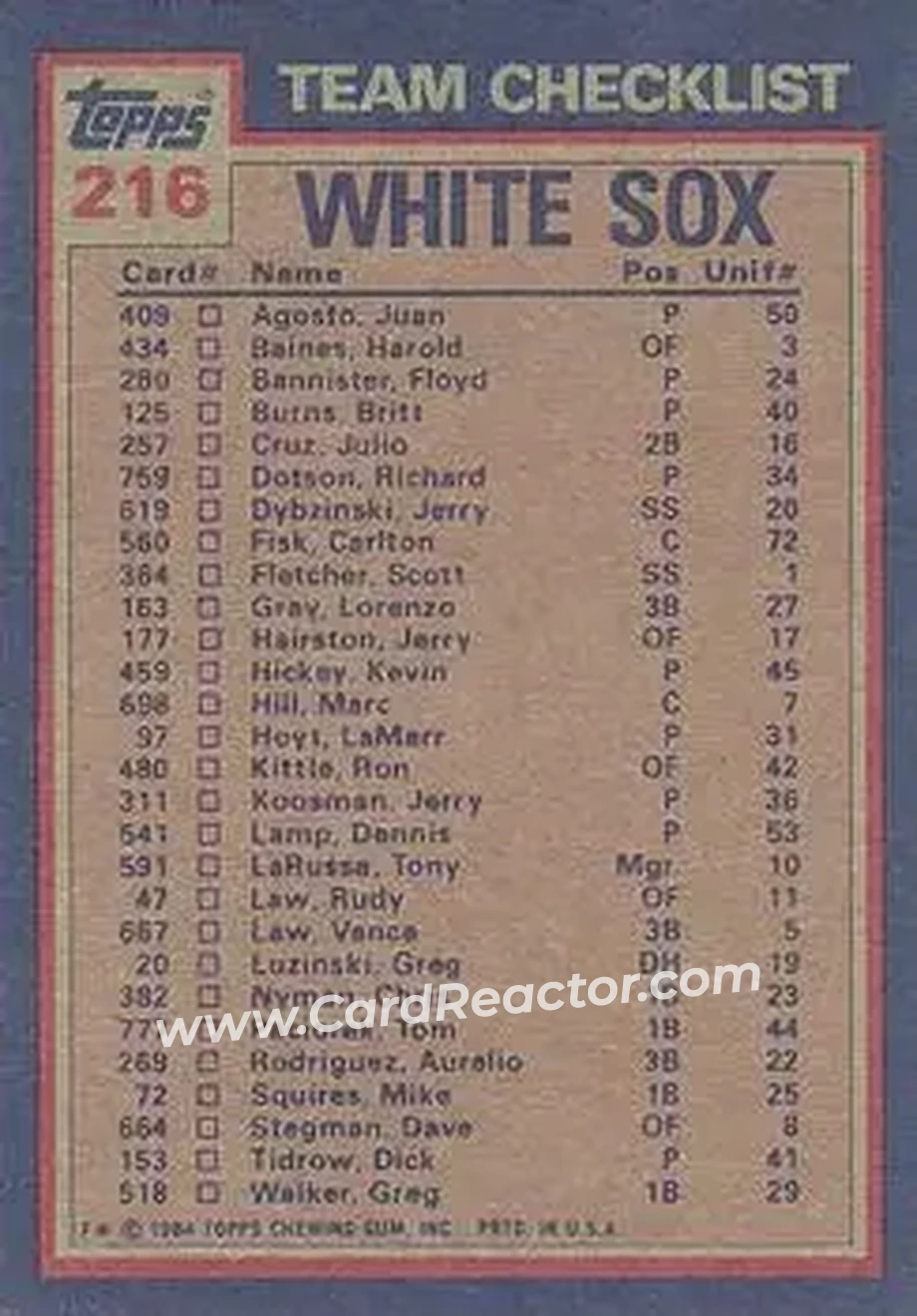 Back of Card #216