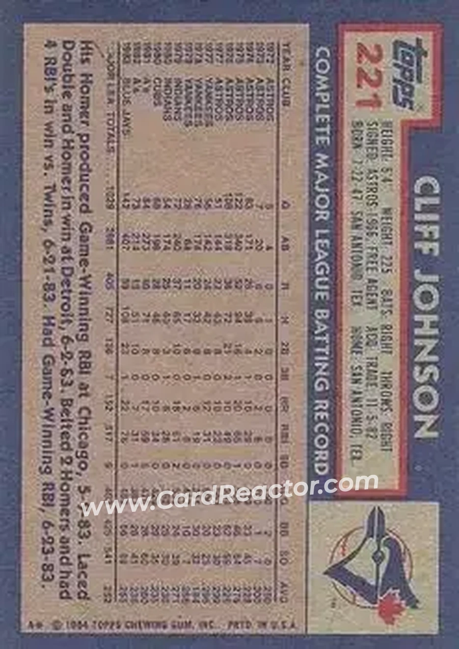 Back of Cliff Johnson