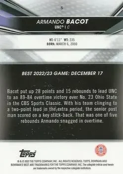 Back of Armando Bacot