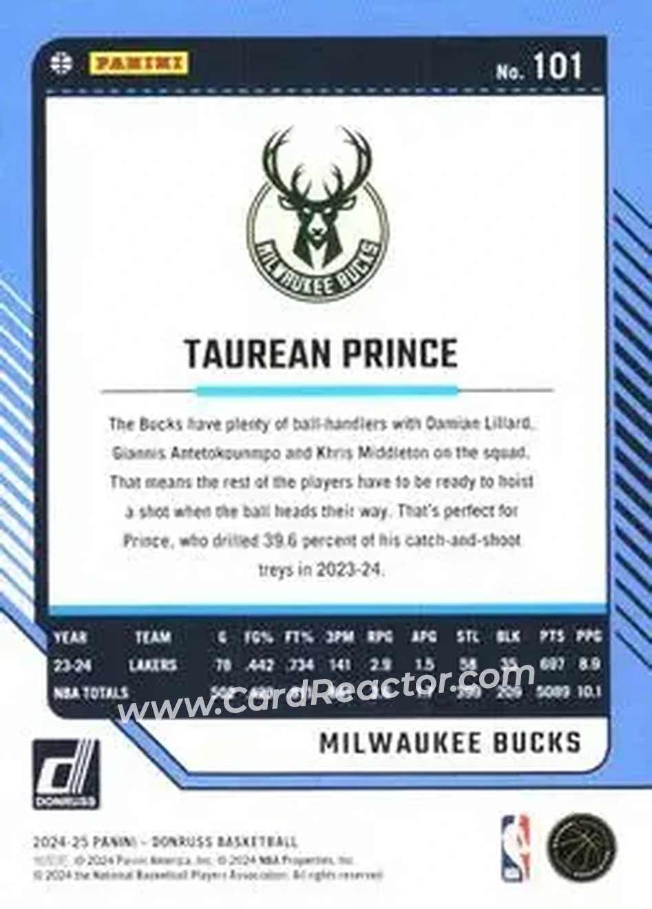Back of Taurean Prince