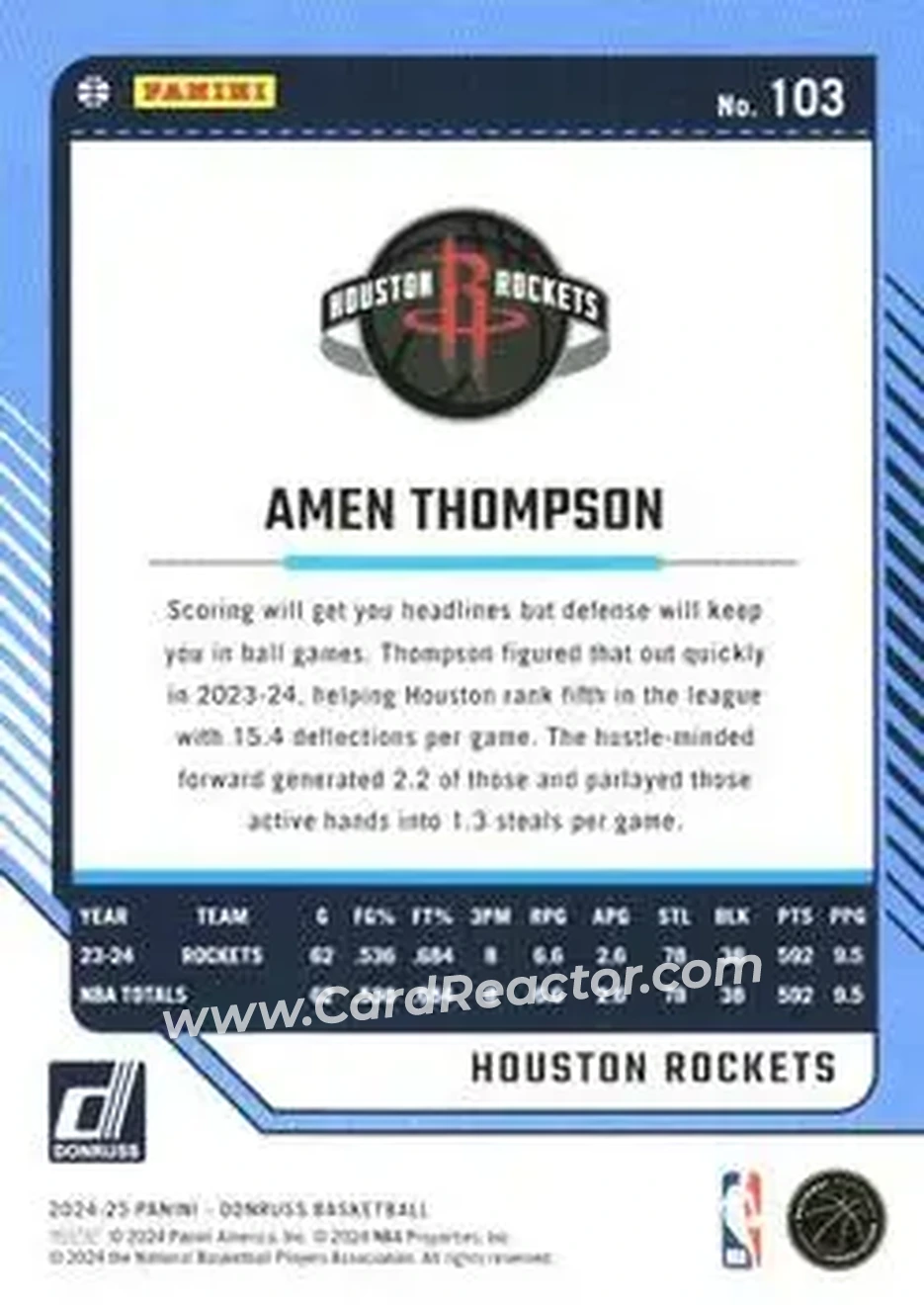 Back of Amen Thompson