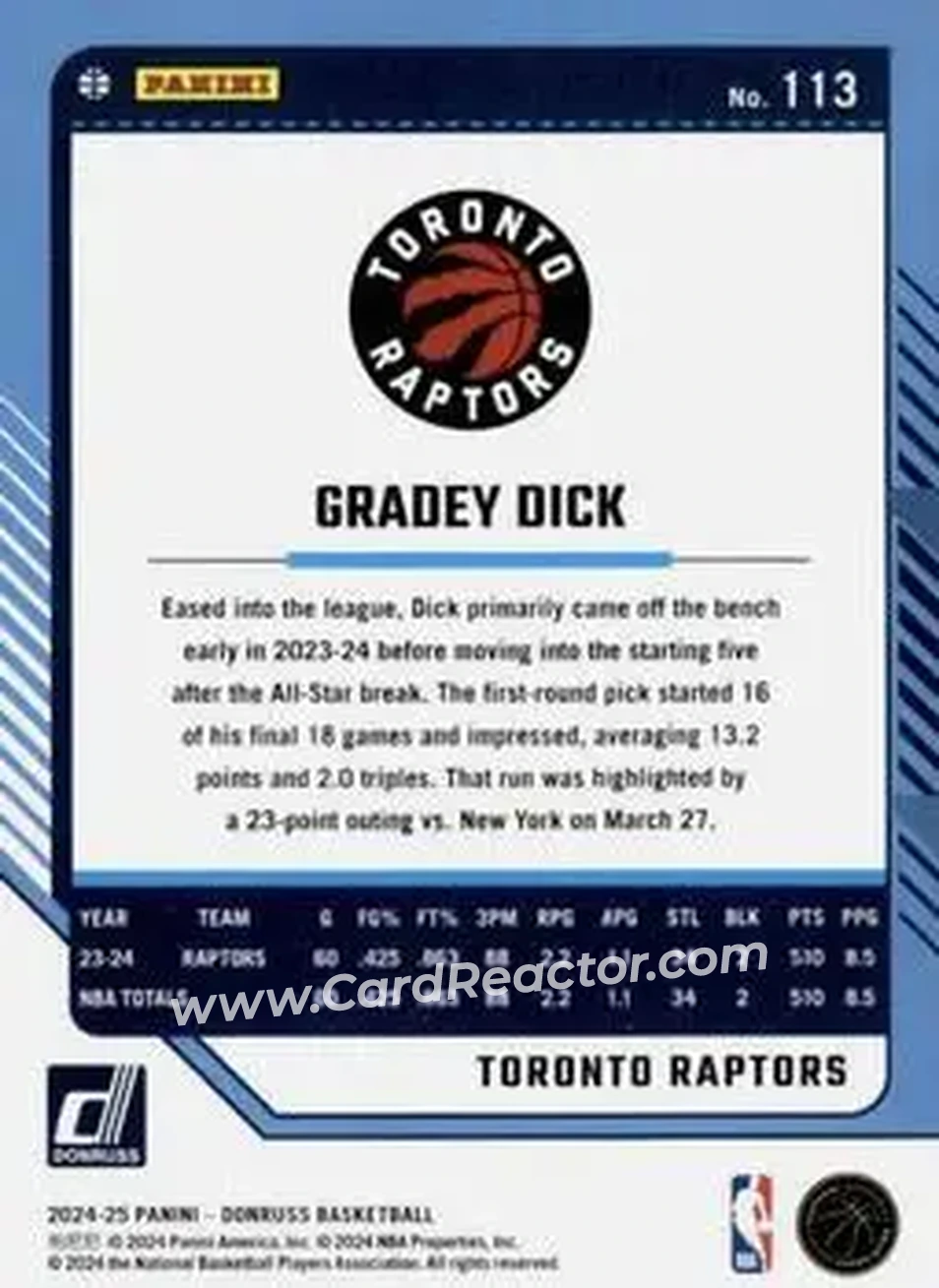 Back of Gradey Dick