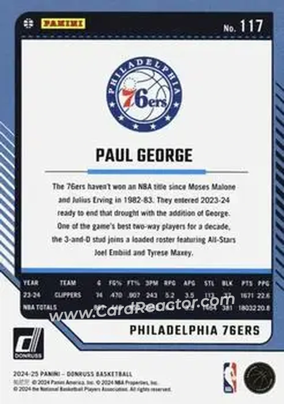 Back of Paul George