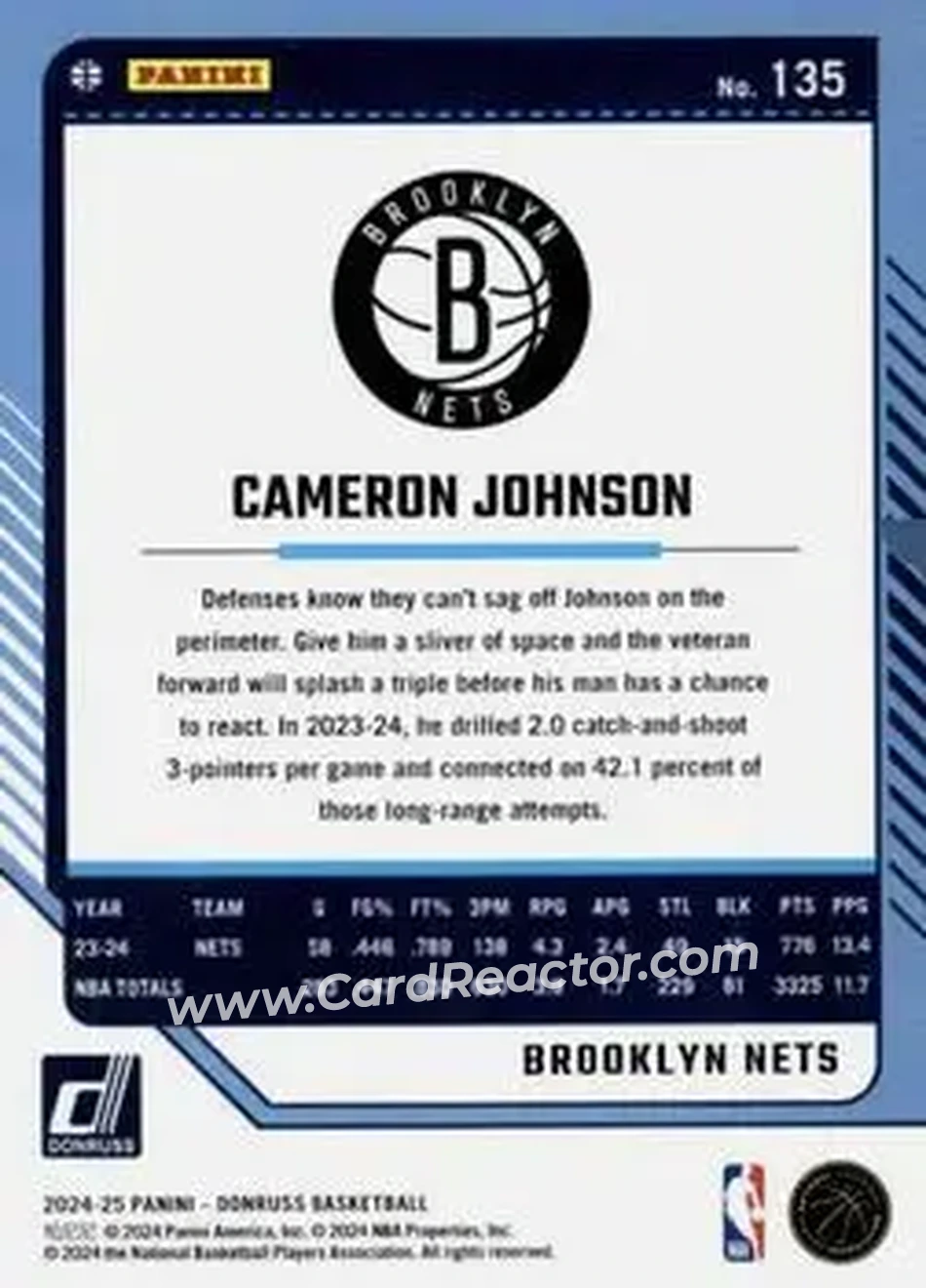 Back of Cameron Johnson